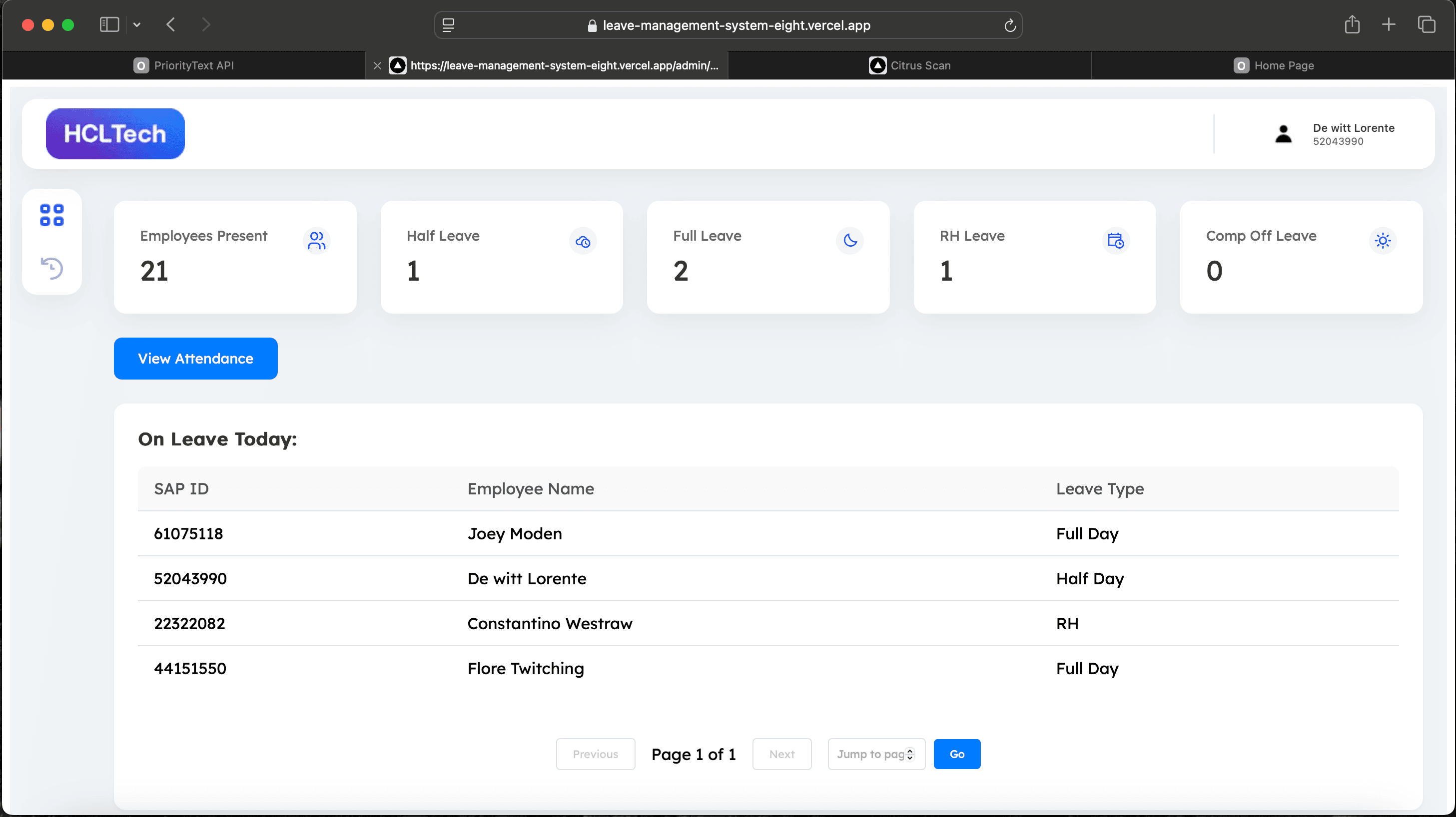 Leave Tracker Preview
